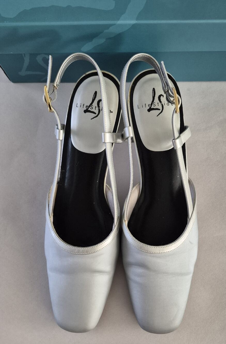 Vintage LifeStride "Judith" Square-Toe Slingback Block-Heel Pump Women's Size 9